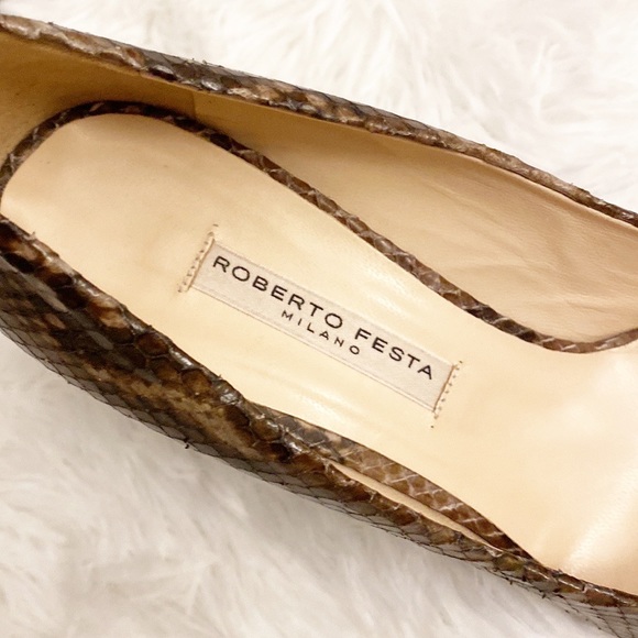 ROBERTO FESTA | Snakeskin leather pointed toe heel Milano women’s 6 - Picture 6 of 9